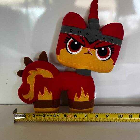 Red Angry Kitty Plush 12.5" The Lego Movie 2 Red Yellow Cat 2018 Manhattan Toy - Picture 4 of 16